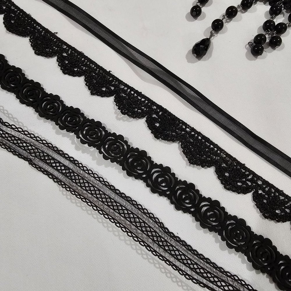 Set of 4 Choker Necklaces / Gothic / Halloween / Renaissance / Victorian / Every